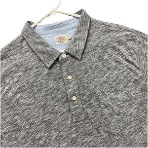 Faherty Polo Shirt Mens XL Heathered Gray Pocket Short Sleeve Poly Blend Stretch